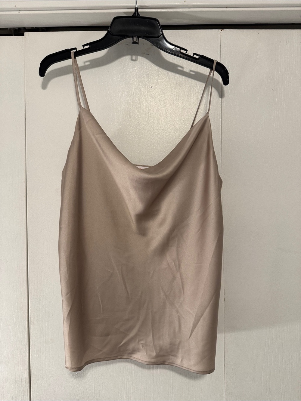 Renee C. Satin Cowl Neck Camisole - Taupe